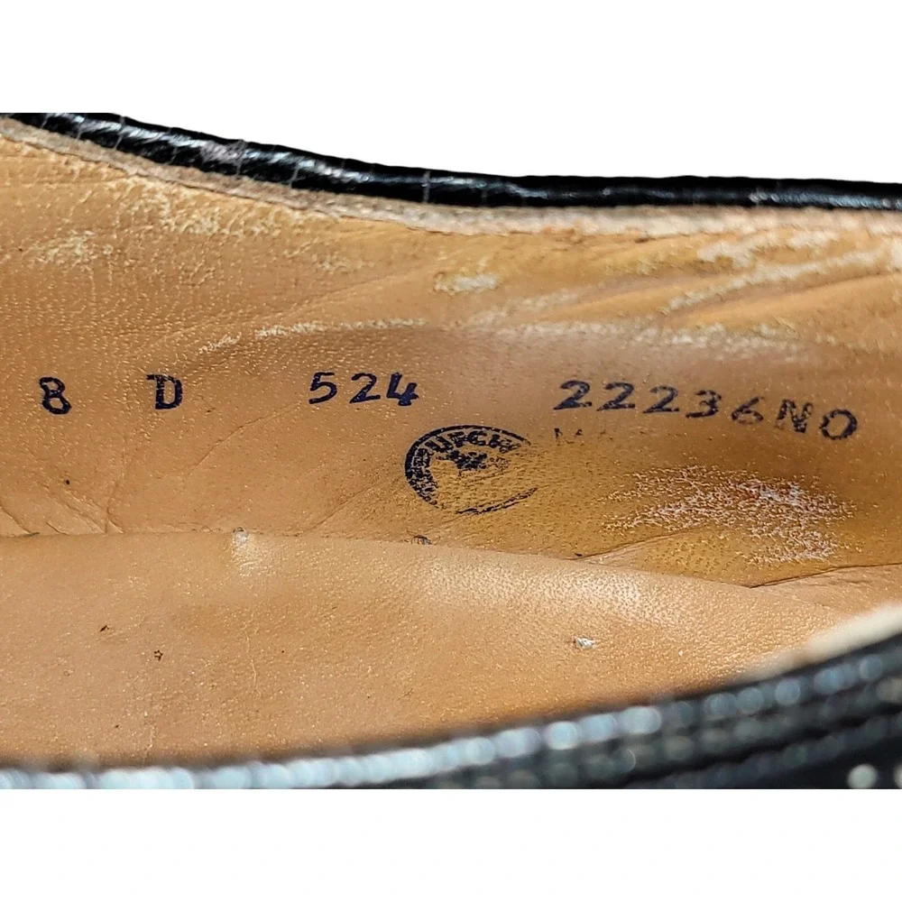 VTG 60s Executive Imperials O'Sullivan Black Leather Oxford Wingtip shoes Sz 8 D